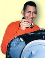 Student at an Aircraft Maintenance Technology classroom